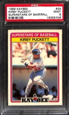 1989 KAYBEE #24 KIRBY PUCKETT SUPERSTARS OF BASEBALL PSA 9 19305706