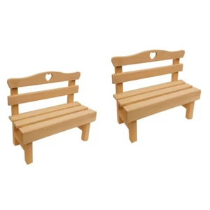 2 Pcs Small Wooden Chair Dollhouse Gadgets Fairy Garden Accessories - Picture 1 of 12