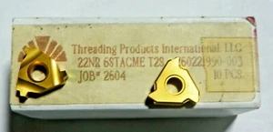 10 PIECES, TPI, 22NR 6STACME T2S CARBIDE INSERTS, H708 - Picture 1 of 11