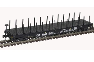 Atlas N Scale ~ New 2025 ~ CP Rail ~ 50' Flatcar With Stakes #421760 ~ 50005561 - Picture 1 of 2