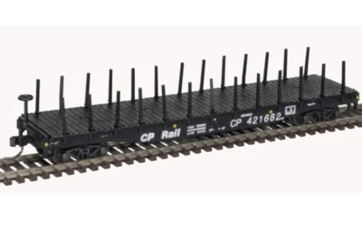 Atlas N Scale ~ New 2025 ~ CP Rail ~ 50' Flatcar With Stakes #421760 ~ 50005561 - Image 1 of 2