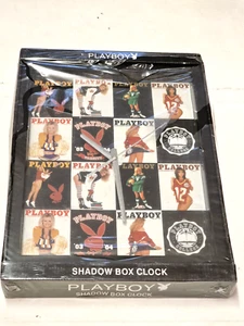 Playboy Shadow Box Clock Wall Bunnies Cover Girls NEW - Picture 1 of 8