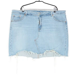 D PREMIUM Big E Plus Size Deconstructed Denim Skirt Size 22W Stretch DZ5623 - Picture 1 of 9
