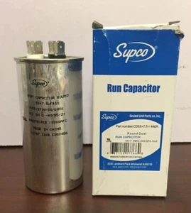 SUPCO CD55+7.5X440R ROUND DUAL RUN CAPACITOR (55+7.5 MFD X 440VAC) - Picture 1 of 4