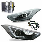 LED Headlights w/ DRL Dual Beam+H7 LED Bulbs for Elantra 11-16 Sedan 13-14 Coupe
