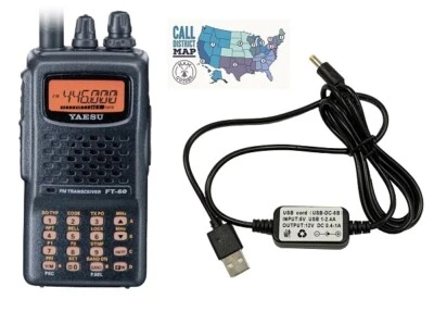 Yaesu FT-60R Dual Band 5W FM HT Radio with Yaesu Compatible USB Charging Cable - Image 1 of 3