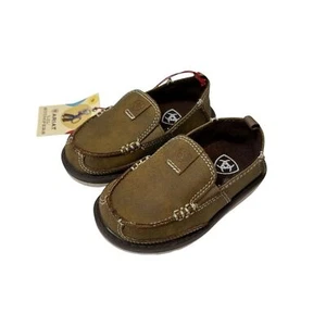 Ariat Toddler Lil' Stompers Buckskin Cruiser Leather Loafers NWT Size 4 - Picture 1 of 9