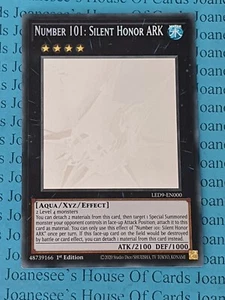 LED9-EN000 Número 101: Silent Honor ARK Fantasma Raro Yu-Gi-Oh Tarjeta 1ª Edición Nuevo a - Imagen 1 de 6