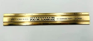 Vintage Fair Lanes Bowling Advertising Metal Ruler Masquerade Party 1st Prize - Picture 1 of 7