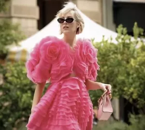 Aje Dress BNWT Amour Pink Petal Ruffle Mini Size AU6, US2, Lined. - Picture 1 of 14