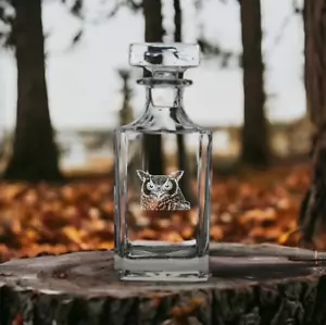 Eule Dekanter 26 Oz Bourbon Whiskey Premium Glas Personalisieren Tier Geschenk NEU - Bild 1 von 9
