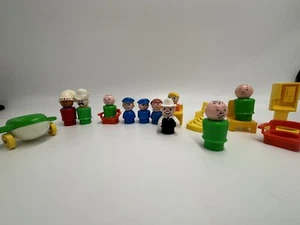 Lot of 10 Vintage Fisher Price Little People Indian, Police, Fire Fighter Cowboy - Picture 1 of 5