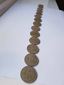 ONE SHILLING QUEEN ELIZABETH Bulk Lot Consecutive Mix All Yea 1953 To 1966 A014 - Picture 1 of 10