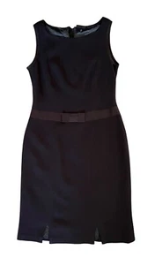 $1200 VTG Rena Lange 40 10 Wool Sheath Dress Brown Sleeveless Classic A Line - Picture 1 of 7