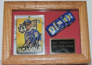 1996 RON HORNADAY SIGNED TRADING CARD & DIECAST TRUCK FRAMED IN DISPLAY CASE - Picture 1 of 5