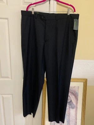 NWT John Bartlett Statements Classic Fit Flat Front Pants Style 40Wx30L Black - Image 1 of 4