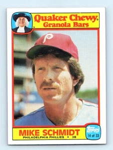 1986 Topps Quaker Granola Mike Schmidt Philadelphia Phillies #14 - Picture 1 of 2