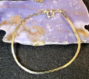 Vintage Gold Plated 7 1/4" Triangle Link Chain Bracelet Retro Jewelry - Picture 1 of 5