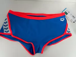 Arena men blue orange Icon low waist Swim short trunk swimwear swimsuit size 38 - Picture 1 of 7