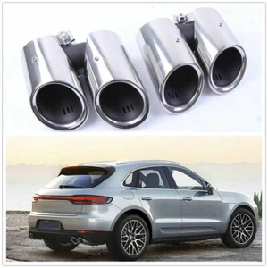 Silver Stainless Exhaust Muffler Pipe 1Set For 2019 Porsche Macan Gts 2.0t Mo - Picture 1 of 4