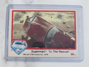 Superman Card #55 Superman To the Rescue - Topps UK 1st Series - 1978 A1 💥 - Picture 1 of 2