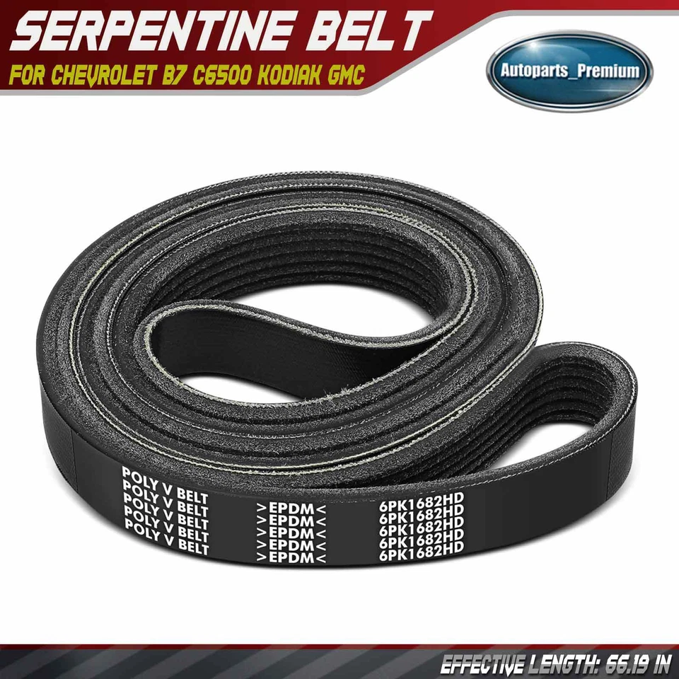 Cinturón serpentino de alta resistencia de 66,19 pulgadas para Chevrolet C6500 Kodiak GMC B7 Mack CL Foto 1 de 4