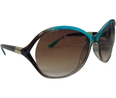 Óculos de sol Panama Jack SR0822 clássico estilo tamanho grande armação azul e marrom - Imagem 1 de 4