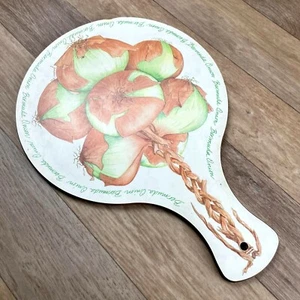 Vintage Retro Melamine ONIONS Chopping Board, Veg Prep, Kitchenalia, 80s, Prop - Picture 1 of 8