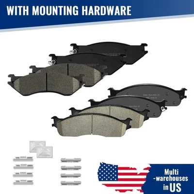 Front Rear Ceramic Brake Pads Set For 2003 - 2008 Dodge Ram 2500 3500 1500 4000 - Image 1 of 4