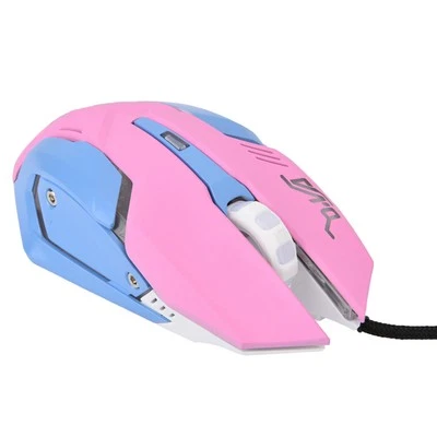 3200Dpi High Sensitivity Pink Gaming Mouse Comfortable Grasping Wired Gaming HLF - Image 1 of 4