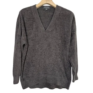 Barefoot Dreams CozyChic Lite V-Neck Pullover Sweater Women's 1X Gray Knit - Picture 1 of 16
