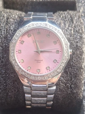 August Steiner Women's AS8044PK Stainless Steel Quartz Watch New Batt Pink Dial - Image 1 of 4