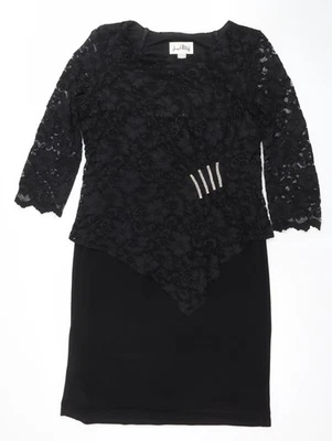 Joseph Ribkoff Women’s Black Lace Sheath Dress Size 18 Elegant Formal - Image 1 of 4