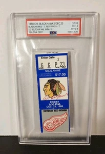 Ed Belfour 1st NHL Win Ticket Stub Signed/Auto 23.12.88 Chicago Blackhawks PSA - Bild 1 von 4