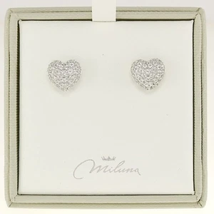 MILUNA Herzförmige Ohrringe, 66 weiße Topase, 0,99 ct – 925er Silber - Bild 1 von 4