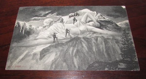 Antike um 1907 AK Jugendstil Dame Schweizer Alpen Bergsteiger Fantasie ausgefallen - Bild 1 von 2