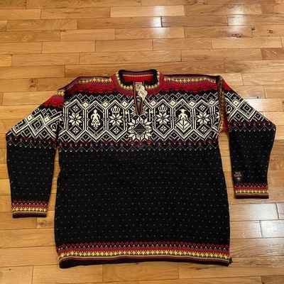 Suéter de Navidad Dale of Norway Para Hombres Grande 2000 Clásico 100% Lana 1/4 Cremallera De Colección Foto 1 de 4