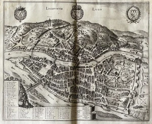 Lugdunum Lyon Merian Kupferstich Vogelschau Topographiae Frankreich - 1655-61 - Picture 1 of 7