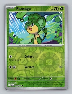 Pansage 004/086 Reverse Holo Black Bolt BLK  Pokemon Scarlet  & Violet TCG - Picture 1 of 2