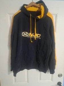 Nautica Jeans Sweatshirt Herren XL Hoodie blau gelb gestreift Y2K - Bild 1 von 18
