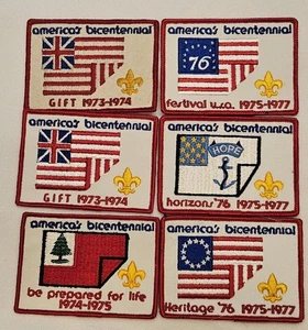 Conjunto De Colección 1976 BICENTENNIAL Heritage Boy Scouts Actividad PARCHES con REGALO Raro - Imagen 1 de 3