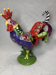 Poultry In Motion "Chicken A La King" #16205 By Sharon Neuhaus Ceramic Rooster  - Picture 1 of 11