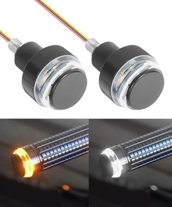 2PCS Motorcycle Turn Signal,Car Accessories Bar End White, Clear  - Picture 1 of 7