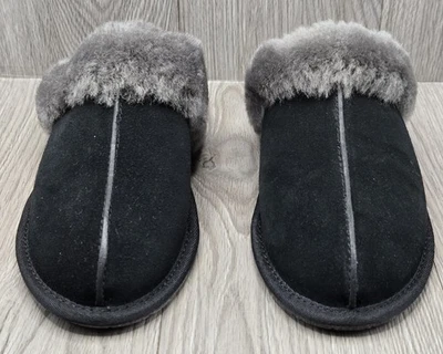 UGG Scuffette II Womens Size 7 Slip On Mules Fluffy Slippers Shoes Black 1106872 - Image 1 of 4