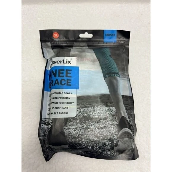 Powerlix X001PK2B7Z Black Compression Knee Sleeve Unisex 3D Knit X-Large - Image 1 of 4