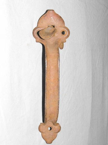 Old VTG HD Iron Thumb Latch Large Door Pull Handle Original Salvaged Hardware Cover