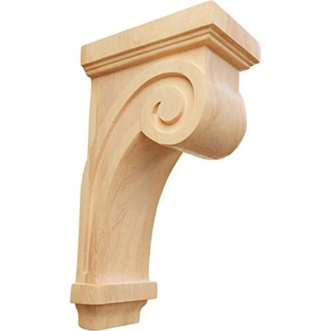 Ekena Millwork COR03X05X09SCRO-CASE-2 Scroll Wood Corbels, 3 1/4"W x 5"D x 9" Cover