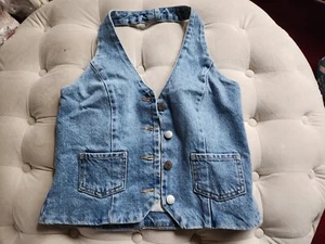 H&M halterneck denim Top/vest blue size XL available for sale BNWT - Picture 1 of 5