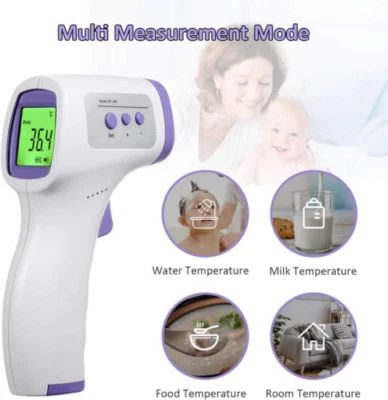 TERMOMETRO DIGITALE PER FEBBRE INFRAROSSI TEMPERATURA BAMBINI ADULTI PORTATILE - Immagine 1 di 4
