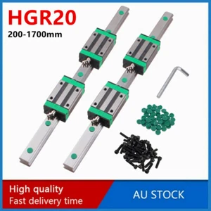 2PCS HGR20 Linear Guide Rail 200-1700MM+4PCS HGH20CA Slider Blocks +Screw+ Cap - Picture 1 of 21